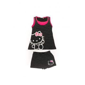 Pijamale cu imprimeu - fete - HK3634 - Negru