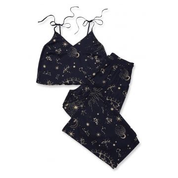 Pijamale de dama  viscoza - bleumarin