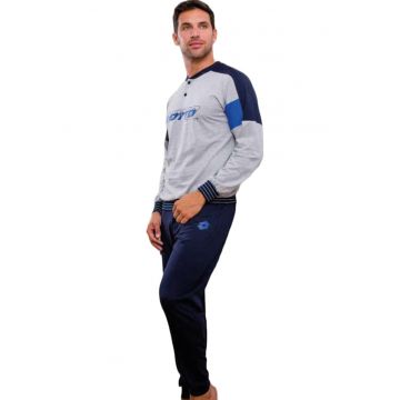 Pijamale lungi pentru barbati  LP1096 - Gri/Albastru