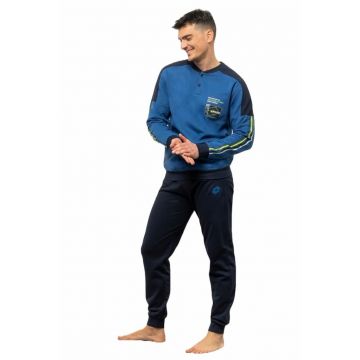 Pijamale lungi pentru barbati -  LP2100 - Albastru