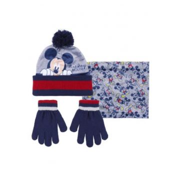 Set caciula-fular-manusi  Masura unica Albastru