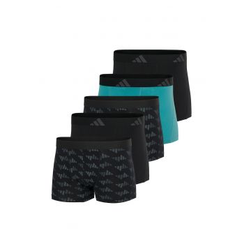 Set de boxeri cu banda logo in talie Active Flex - 5 perechi - Verde/Negru