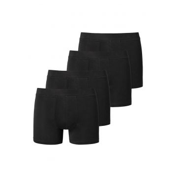 Set de boxeri cu model uni - 4 perechi - Negru