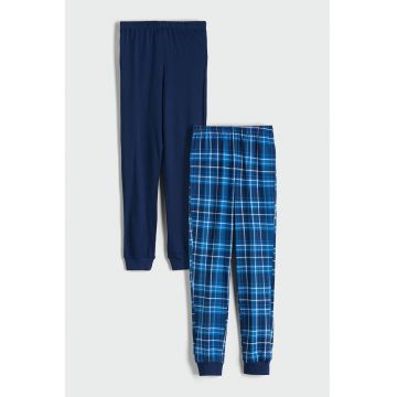 Set de pantaloni de pijama - 2 piese - Albastru/Bleumarin