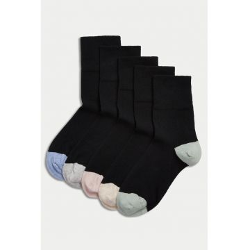 Set de sosete lungi - 5 perechi - Negru/Roz/Albastru