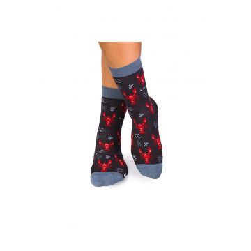 Sosete bumbac Fine Cotton Sealife Homar Antracit