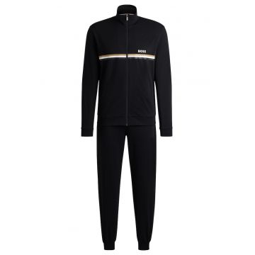 Trening din amestec de bumbac cu logo - Negru