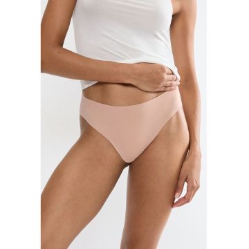 Chiloti cu dantela pe partea din spate - fara cusaturi Pretty Micro - Roz prafuit