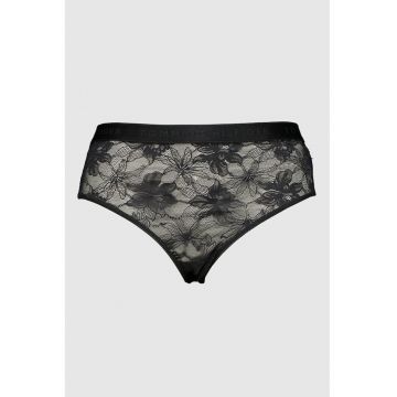 Chiloti de dantela cu talie inalta - Negru