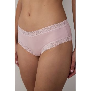Chiloti din amestec de bumbac cu captuseala din dantela - Roz