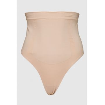 Chiloti tanga cu talie inalta - fara cusaturi - Maro
