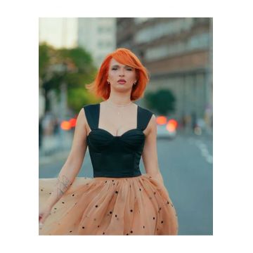 Corset satinat Vesper - Negru