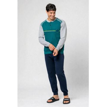 Pijama barbati  LP2123 - set 2 piese - bumbac - Verde