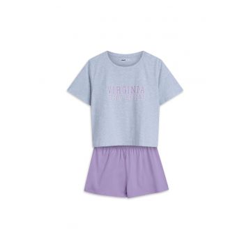 Pijama dama Mawest 2  Roz pastel - Text