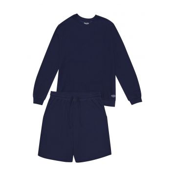 Pijamale barbati -  Bumbac - Bleumarin - cu pantaloni scurti