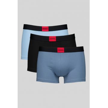 Set de boxeri cu banda elastica - 3 perechi - Negru/Albastru