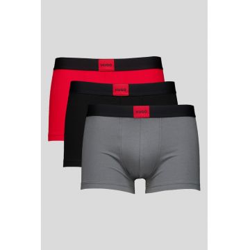 Set de boxeri cu banda elastica - 3 perechi - Rosu/Negru/Gri