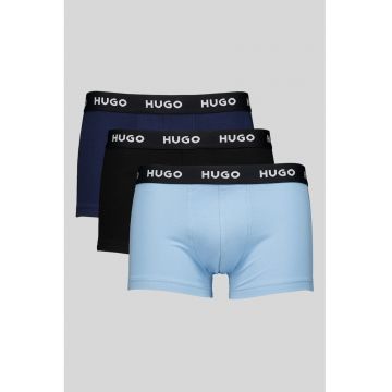 Set de boxeri cu banda elastica cu logo - 3 perechi - Negru/Albastru ultramarin/Albastru