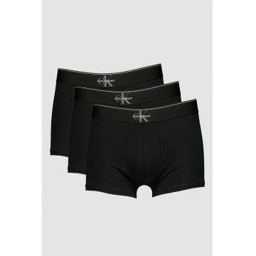 Set de boxeri cu banda logo elastica in talie - 3 perechi - Negru
