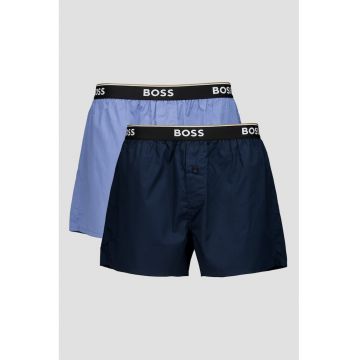 Set de boxeri cu banda logo in talie - 2 perechi - Albastru