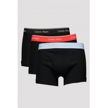 Set de boxeri cu banda logo in talie - 3 perechi - Negru/Coral/Albastru deschis
