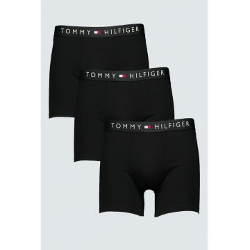 Set de boxeri cu banda logo in talie - 3 perechi - Negru/Rosu inchis