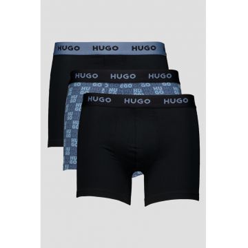Set de boxeri cu model - 3 perechi - Negru/Albastru