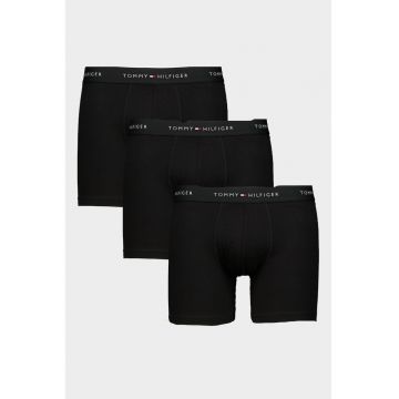 Set de boxeri din amestec de bumbac cu banda logo in talie - 3 perechi - Negru