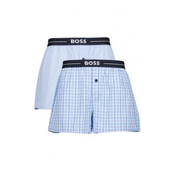 Set de boxeri din bumbac - 2 perechi - Alb/Albastru