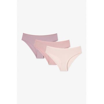 Set de chiloti - 3 perechi - Roz prafuit/Liliac prafuit