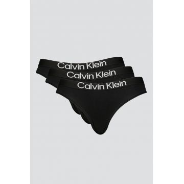 Set de chiloti cu banda logo elastica - 3 perechi - Negru