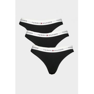 Set de chiloti cu logo - 3 perechi - Rosu/Alb/Negru