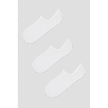 Set de sosete foarte scurte - 3 perechi - Alb optic