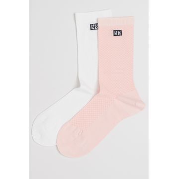 Set de sosete lungi - 2 perechi - Alb/Roz deschis