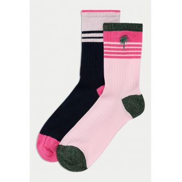 Set de sosete lungi cu dungi- 2 perechi