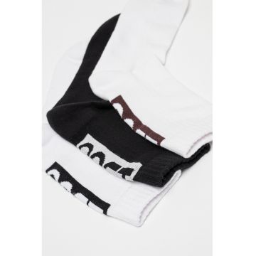 Set de sosete lungi cu logo - 3 perechi - Alb/Negru