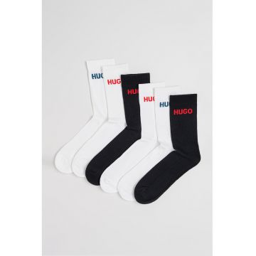 Set de sosete lungi cu striatii - 6 perechi - Alb/Negru