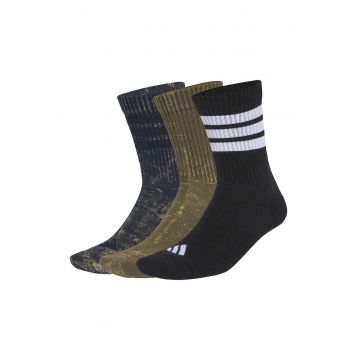 Set de sosete lungi unisex cu aspect decolorat - 3 Perechi - Negru/Verde masliniu/Bleumarin