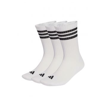 Set de sosete lungi unisex cu striatii - 3 perechi - Alb/Negru