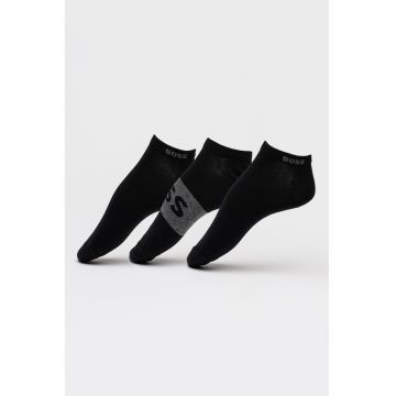 Set de sosete pana la glezna - 3 perechi - Gri/Negru