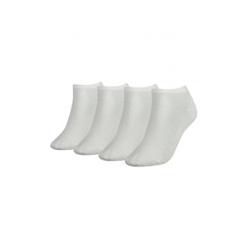 Set de sosete pana la glezna - 4 perechi - Alb