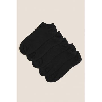 Set de sosete pana la glezna - 5 perechi - Negru