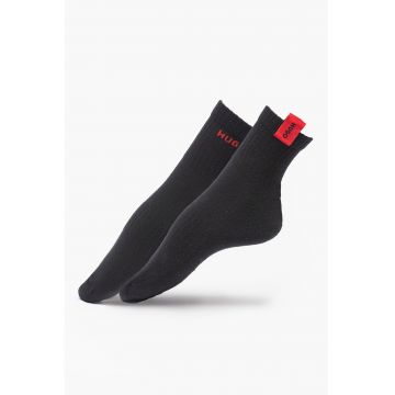 Set de sosete scurte - 2 perechi - Negru/Rosu vermillion