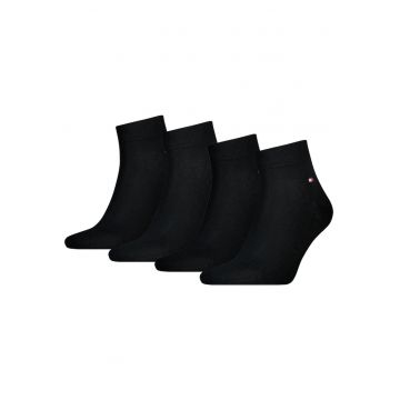 Set de sosete scurte cu logo discret 14171 - 4 perechi - Negru