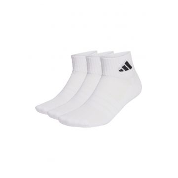 Set de sosete scurte unisex cu detaliu logo - 3 perechi - Alb