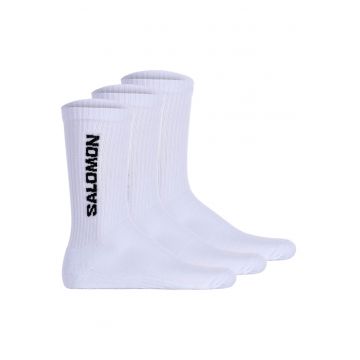 Set de sosete unisex din amestec de bumbac - 3 perechi - Alb