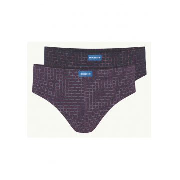 Slip barbati set 2 perechi - negru albastru inchis - Classic Henderon - Albastru