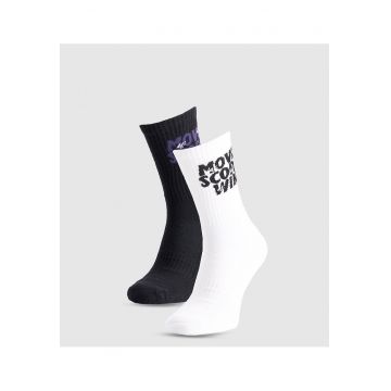 Sosete dama -  2 perechi - Alb / Negru -