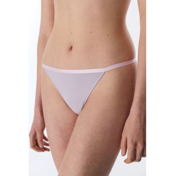 Chiloti brazilieni cu model floral din dantela pe partea din spate - Roz pastel/Lila