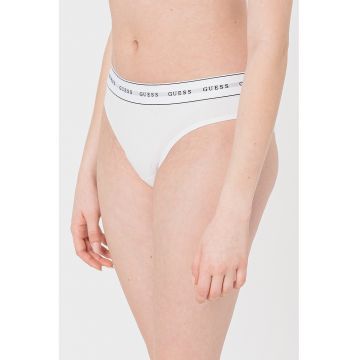 Chiloti cu banda logo in talie - Alb